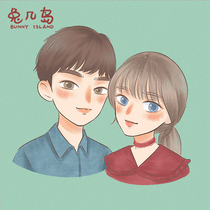 Hand-painted Avatar retro comic wedding gift Q version crayon style retro custom couple cartoon