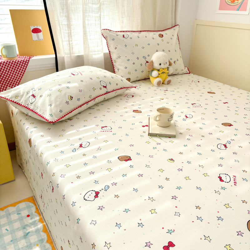 [Fuji Store] New Cartoon-Style Fresh All-Cotton Bed Sheet, Dormitory Single-Person Pure Cotton Sheet, Suitable for All Seasons
