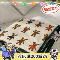 (Fuji store) cute gingerbread man 60 gongsatin full cotton summer quilts by pure cotton air conditioning by student cartoon