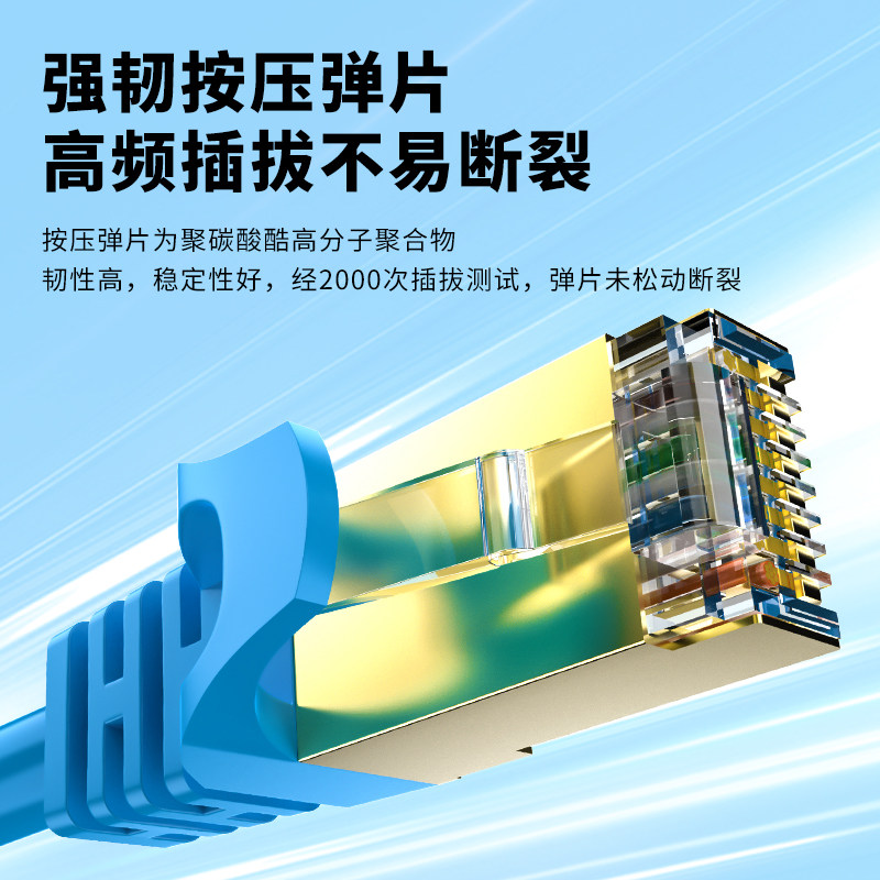 Category 6A Double-Shielded Gigabit Network Cable for Home High-Speed Broadband Router, Category 5/5E Connection Cable, 10g Network Cable