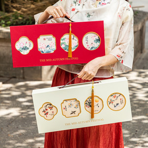 2025 Mid-Autumn Festival High-End Mooncake Gift Box Hard Box Creative Chinese Style 6-Piece 8-Pack Gift Box Empty Box