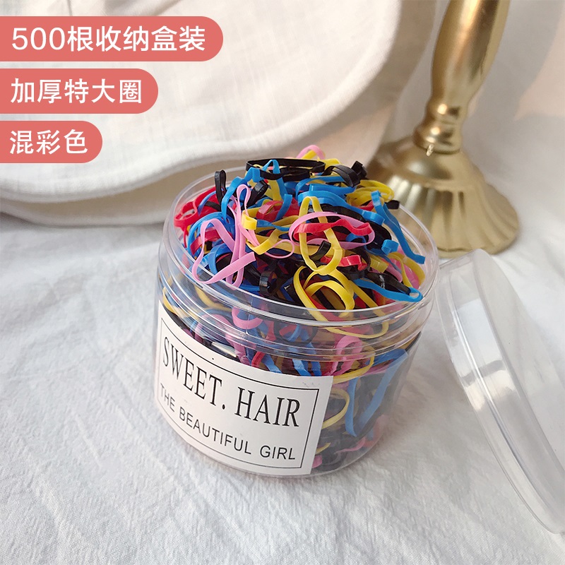 images 8:Candy-colored one-time hair stuck with a small rubber band child hair ring female color cute leather sleeve hair rope hair jewelry