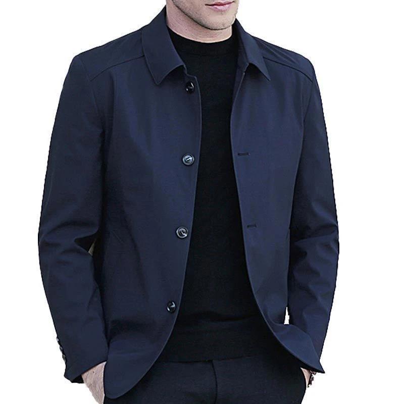 High-End New Style Button-Up Spring and Autumn Jacket for Middle-Aged Men, Lapel Collar, Casual Thin Jacket for Older Men, Spring Outfit for Dad High-End New Style Button-Up Spring and Autumn Jacket for Middle-Aged Men, Lapel Collar, Casual Thin Jacket for Older Men, Spring Outfit for Dad