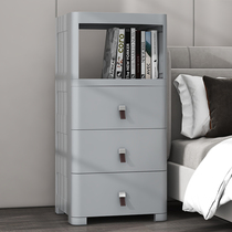 Nordic bedside table simple modern Japanese bedroom plastic multi-layer storage cabinet simple storage cabinet gap cabinet