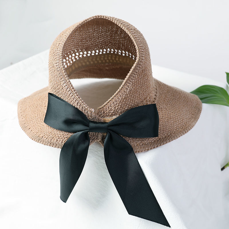 Sun hat women's empty top hat roll roll sunhat large brim sunscreen hat summer cool hat fashion versatile foldable