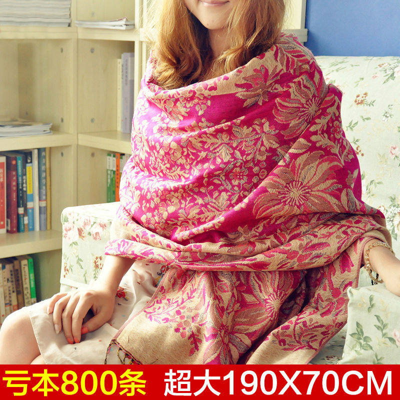 Yunnan Lijiang Great Scarf Woman Winter Style Spring Fall Cotton Linen Thicken Warm National Wind Air Conditioning Cloak shoulder dual-use extra-long