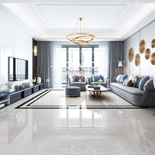 Luolan Tongzi Мраморная плитка плитка на пол, 800x800 Современная простая европейская гостиная, а также устойчивая к износ