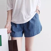 Pregnant women denim shorts summer clothes casual tide wear wide leg belly women Summer loose thin bottom safety pants