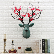 Deer head decoration Zucai animal head wall hanging creative living room TV background wall pendant three-dimensional wall decoration hanging