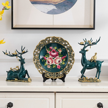 TV cabinet ornaments deer light luxury crafts American home soft furnishings living room European decorations wedding gifts