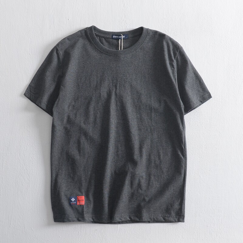 Exported to France! High-End Japanese-Style Pure Cotton Short-Sleeved Men's Summer New ins Trendy Round-Neck Casual Versatile T-Shirt Top