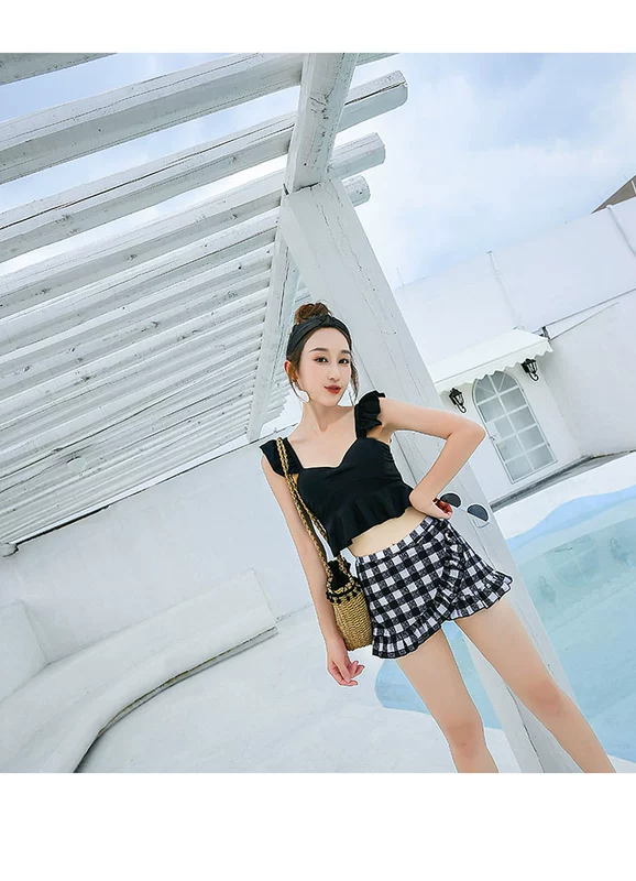 Cặp đôi bơi lội suối nước nóng bên bờ biển 2018 mới Hàn Quốc nhỏ tươi mát bãi biển những người yêu thích mặc đồ bơi bảo thủ - Vài đồ bơi 	đồ đôi đi biển chụp hình cưới	