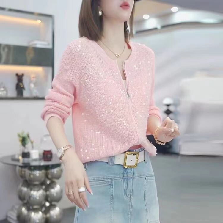 2024 New Summer Thin Cardigan Sun Protection Shirt Sequin Sun Protection Clothing High-End Stylish Unique Chic Top for Women