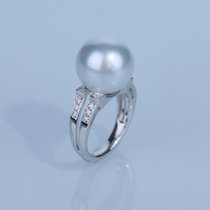 Customer Custom Leaf Floating recommended 18K gold ring Natural seawater pearl Aussie white