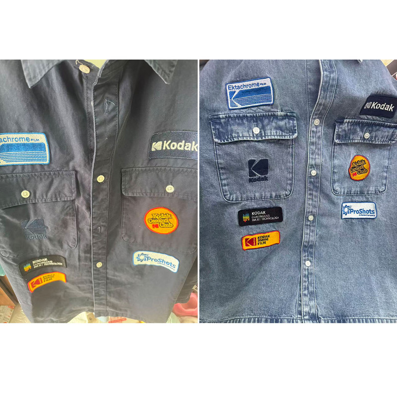 Authentic Men's Clothing from the Store, 2026 New Summer Short-Sleeve Kodak Collaboration Printed Denim Shirt 1342688 with Free Shipping