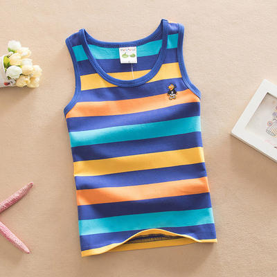 Children's vest, pure cotton 5, boys' I-shaped vest, summer 6, baby 7, thin 8 base shirt, big 12, boys' pajamas
