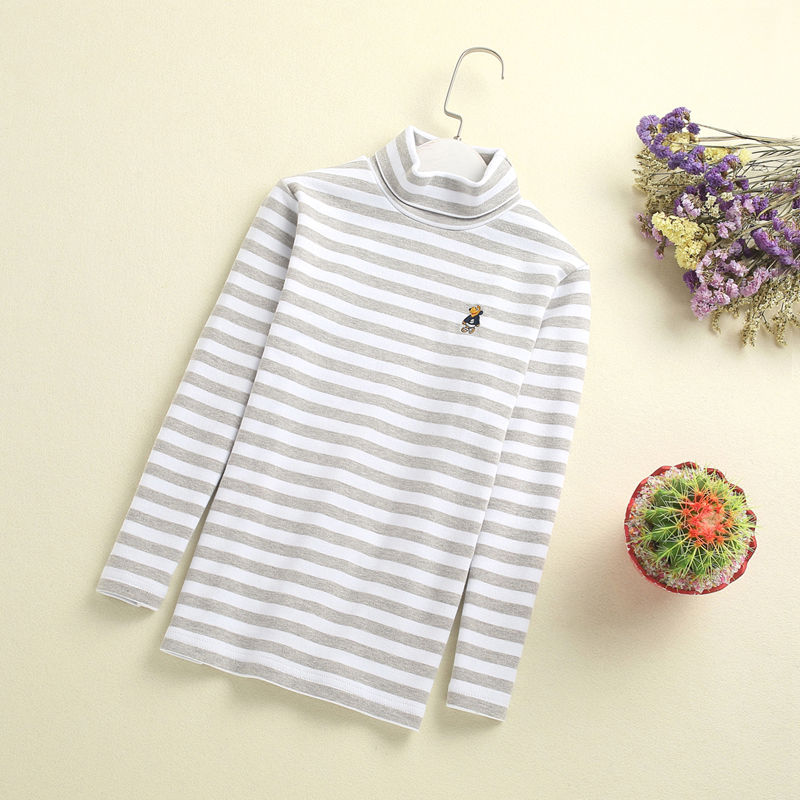 Trẻ em cổ cao chạm đáy áo bé trai mùa đông mặc dày trẻ em ấm bé cotton đồ lót bé gái áo thun dài tay quần áo trẻ em