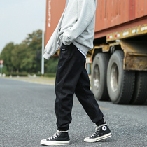 Velvet slacks Female students show thin overalls drawstring feet bf wind loose autumn and winter thickened handsome trendy straight pants