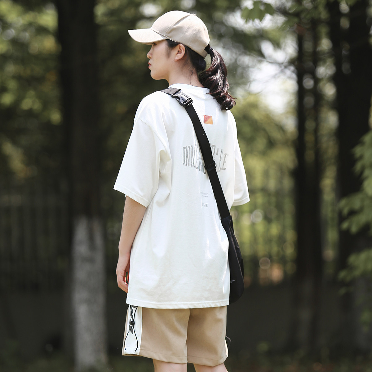 Printed T-shirt Women's short sleeve summer half sleeve student loose oversize top Letter printed T-shirt Unisex