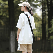 Printed T-shirt Womens short sleeve summer half sleeve student loose oversize top Letter printed T-shirt Unisex