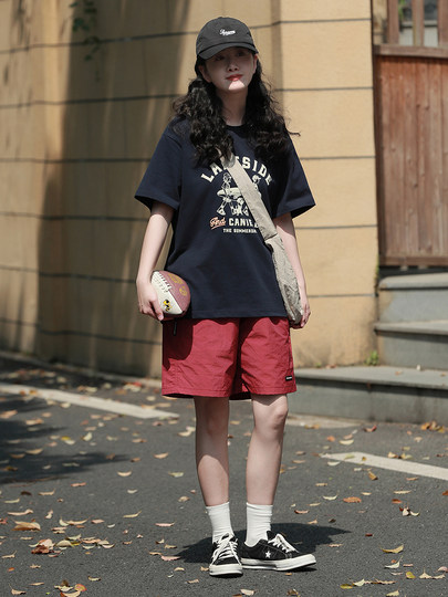 Candy color Japanese cityboy cargo shorts women's thin functional loose quick-drying sports five-point beach pants summer