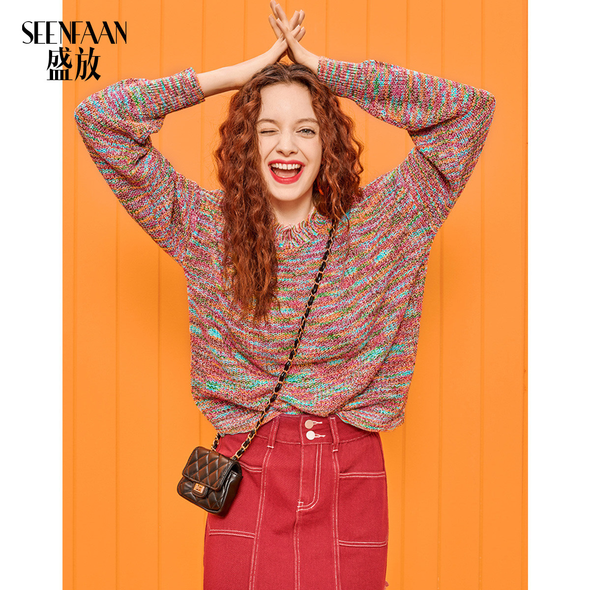 phụ nữ áo len 2020 mùa xuân mới Hàn Quốc phiên bản lười biếng cổ tròn nhấn có màu thiết lập một trăm hiển thị phía dưới không khí mỏng dệt kim đan đầu