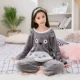 2018 mùa thu và mùa đông trẻ em hai mặt flannel đồ ngủ trẻ em gái dày cotton ấm áp phục vụ nhà kiểu đồ bộ