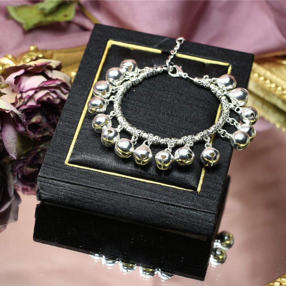 Nhảy múa chuông bạc Tây Tạng có âm thanh vòng chân nữ retro phong cách dân tộc retro thời trang nam handmade Sen sinh viên - Vòng chân lắc chân vàng