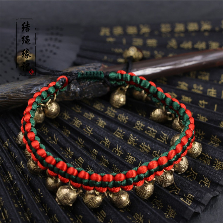 Vòng tay gió quốc gia vòng tay hổ đầu chuông đồng năm nay của ác thần an toàn dây đỏ vòng chân retro đôi mẫu vòng chân nhảy múa