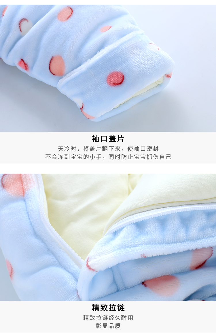 Baby jumpsuit mùa đông dày nam và nữ Baby outing quần áo romper sơ sinh quần áo bé cotton quần áo túi quần dày bộ khủng long bé gái