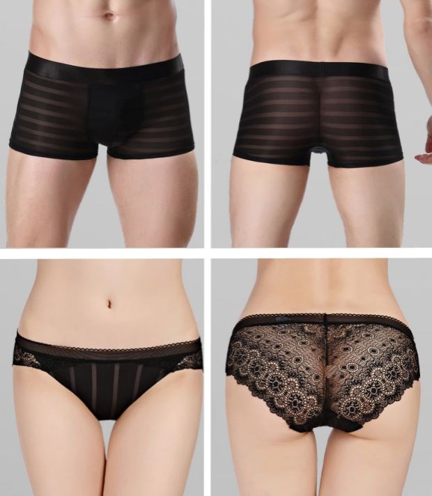 Cặp đôi mới 2018 đồ lót cotton đẹp gợi cảm cá tính dành cho người lớn Quần ống rộng đặt quần cotton quan chip doi