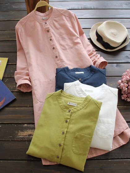 清仓特价~200斤大码女装春秋白色立领亚麻衬衫裙长袖棉麻连衣裙夏