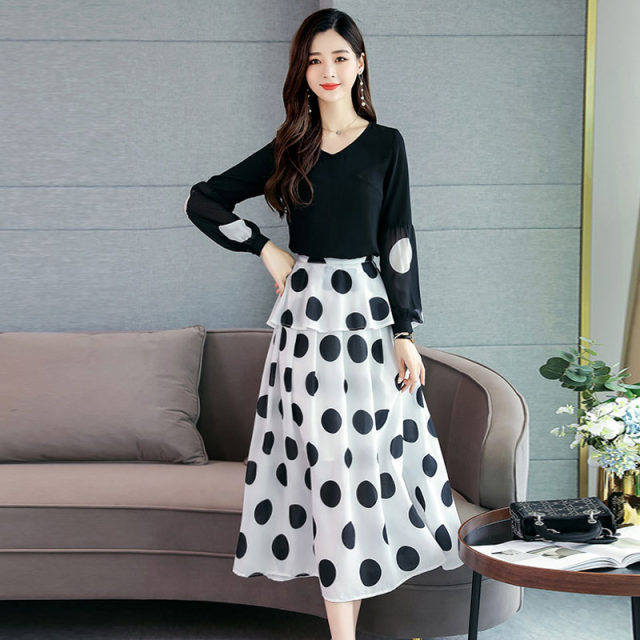 Deep Yidu 2020 summer new large size women's two-piece summer fashion top skirt skirt 1158