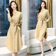 Deep Yidu 2021 spring new large size women's spring and summer fashion all-match elegant trench coat dress 2085