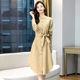 Deep Yidu 2021 spring new large size women's spring and summer fashion all-match elegant trench coat dress 2085