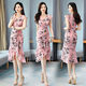 Deep Yidu 2021 Summer New Large Size Women's Spring Summer Fashion Elegant Print Slim Dress 2015