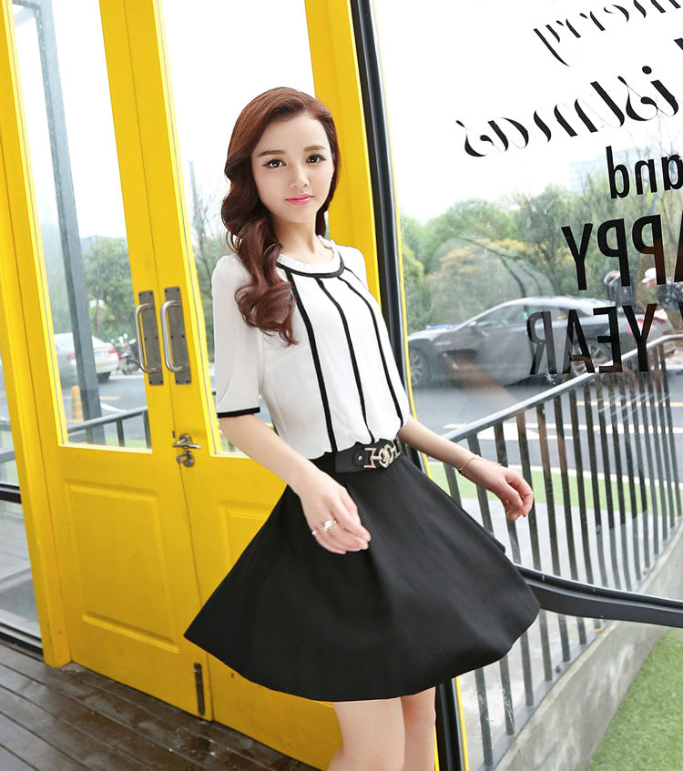 Xuân 2018 mới sâu size mới xuân hè hè hè dài tay váy ngắn tay thon dài 8536 mẫu váy dài