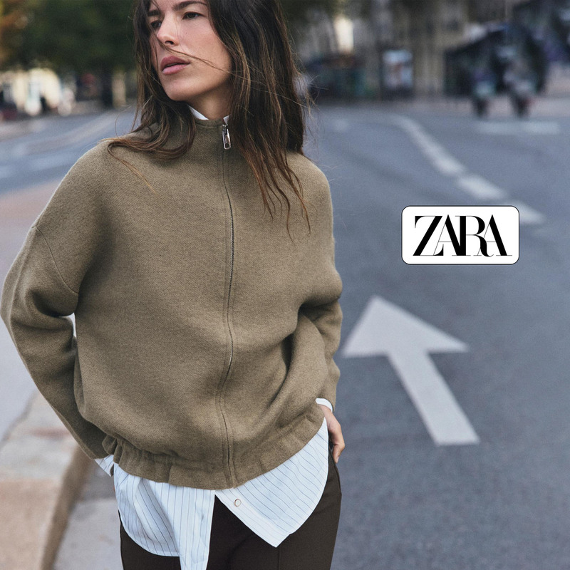 Direct Shipping Purchase Zara Knitted Jacket Women's Stand Collar Long Sleeve Cinched Waist Hem Zipper Short Jacket Direct Shipping Purchase Zara Knitted Jacket Women's Stand Collar Long Sleeve Cinched Waist Hem Zipper Short Jacket