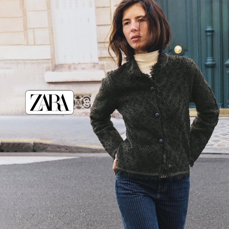 Direct Shipping Purchase of Zara Tweed Jacket for Women, with Raw Edge, Stand Collar, Long Sleeves, Slim Fit, Textured Short Jacket Direct Shipping Purchase of Zara Tweed Jacket for Women, with Raw Edge, Stand Collar, Long Sleeves, Slim Fit, Textured Short Jacket