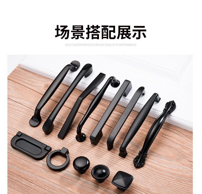 Cabinet drawer handle American style cabinet door wardrobe door handle zinc alloy simple European style cabinet single hole modern handle