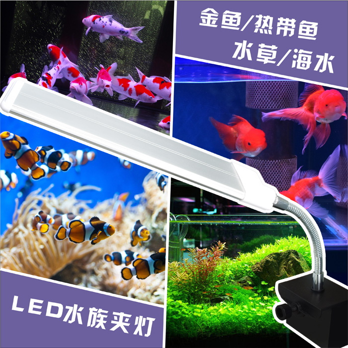 Led水草水族箱魚缸夾燈藍白光rgb淡海水金魚錦鋰熱帶魚超亮包郵 Led水草水族箱魚缸夾燈藍白光rgb淡海水金魚錦鋰熱帶魚超亮包郵