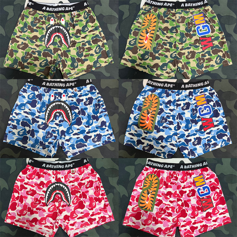 Trendy Camouflage Underwear Bapeabc Camo Trunks 23Ss Men's Boxer Briefs Ape Shark Boxer Shorts