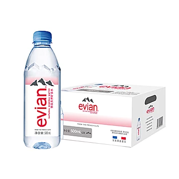 Evian依云法国天然矿泉水500ml*24*2箱