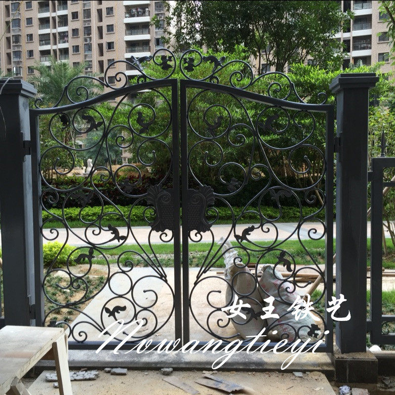 Eurostyle Courtyard Door Single Double Switch Iron Art Gate Security Door Security Door Outdoor Villa Yard Door Garden Door Wall Door