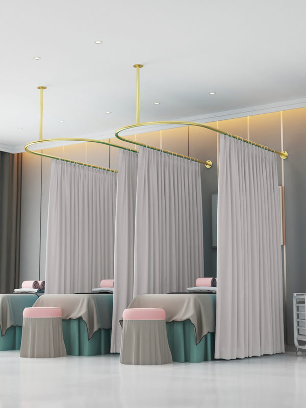 Iron U-Shaped E-Shaped Beauty Salon Health Center Therapy Bed Beauty Bed Partition Curtain Curtain Rod Curtain Surround Support Frame