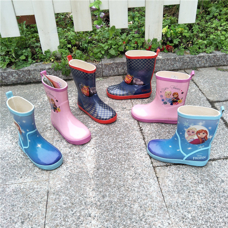 Foreign trade children's rain boots rubber environmental protection soft boys and girls baby toddler four seasons student water shoes special offer