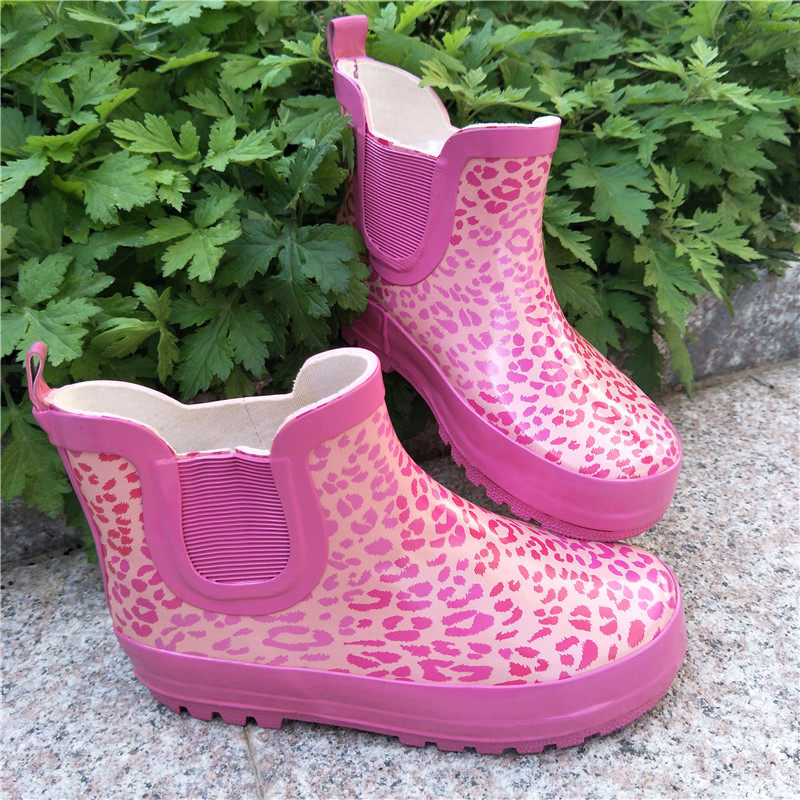 Children's rain boots low-top rain boots girls cute pink BAO WEN non-slip rain boots baby kids waterproof shoes
