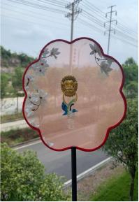Xiang embroidery diy Qixiufang pure handmade double-sided embroidery ancient style group fan Hanfu wedding embroidery ornaments