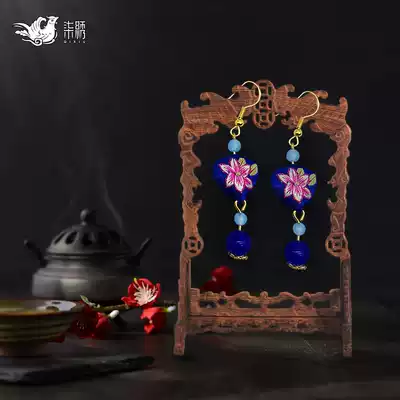 Xiangxi seven embroidery workshop Miao embroidery earrings and handmade jewelry Year of the ox wild ancient embroidery Xiang embroidery girl gift