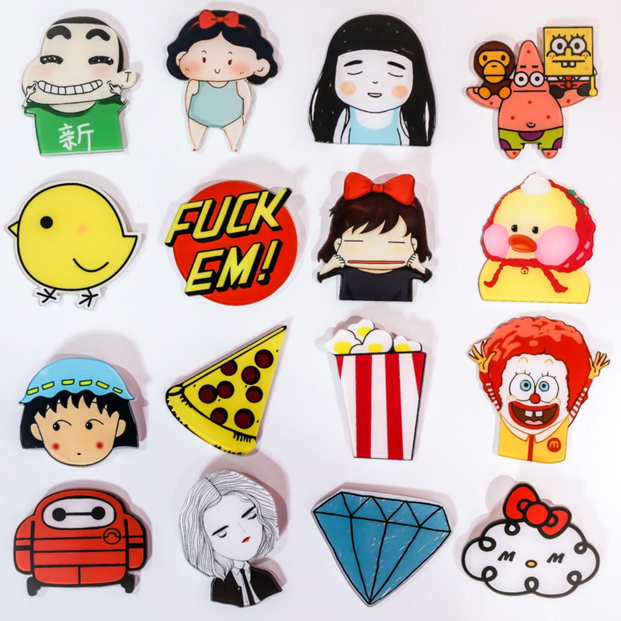 Sinh viên cô gái dễ thương huy hiệu phim hoạt hình anime acrylic trâm cài huy hiệu động vật pin sinh viên phụ kiện cài áo vest nam